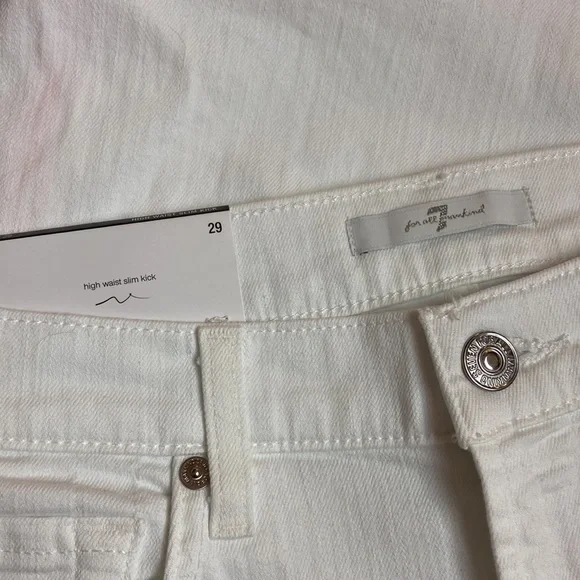 Seven for all mankind kick flare high waist white pink stripe 29 - Picture 8 of 13
